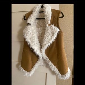 Vince Camuto Brown Faux Sherpa Fur Vest